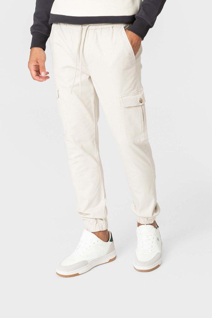 PANTALÓN JOGGER CARGO BEIGE
