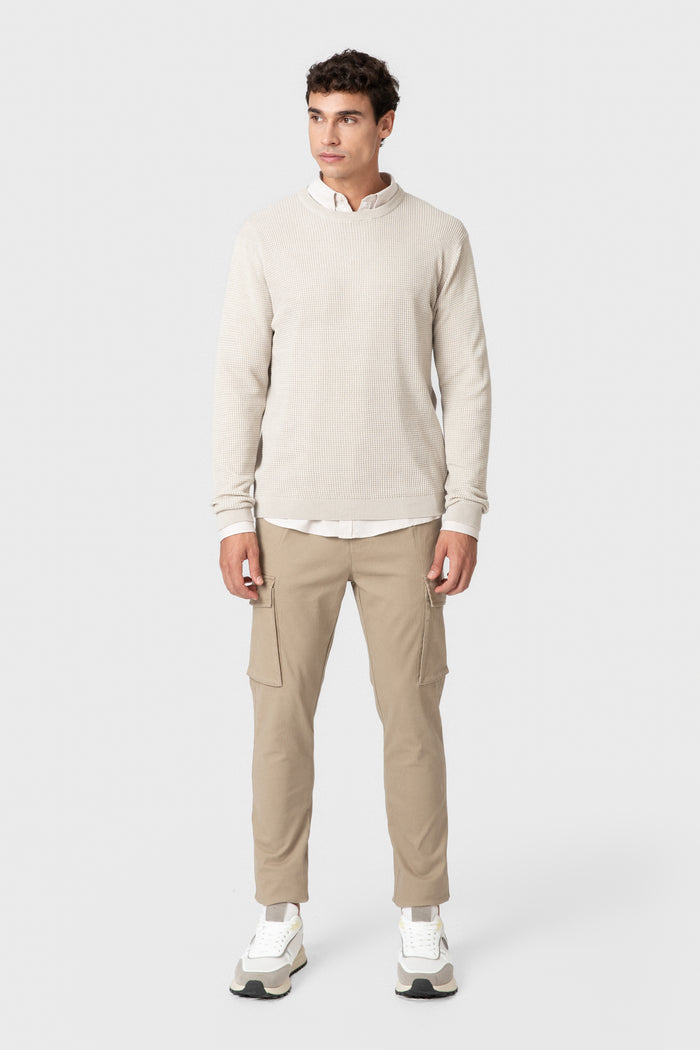 PANTALÓN CHINO CARGO PINZAS BEIGE
