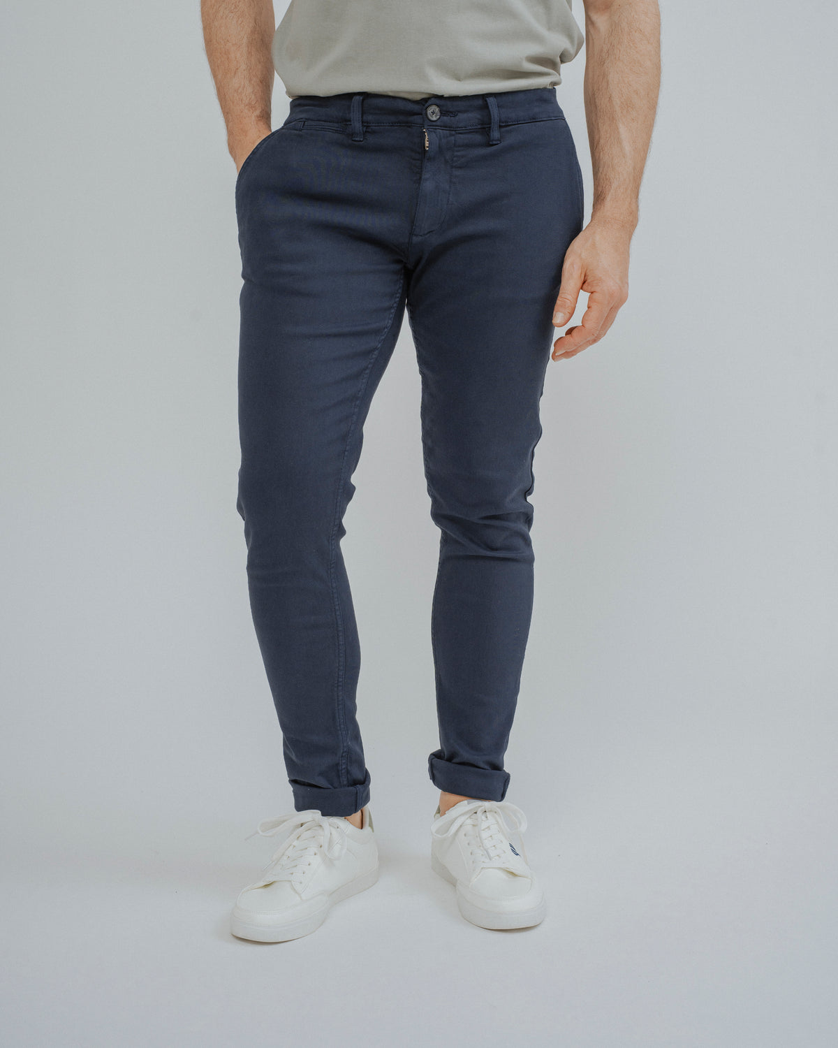 CALÇAS CHINO SKINNY CROPPED AZUL
