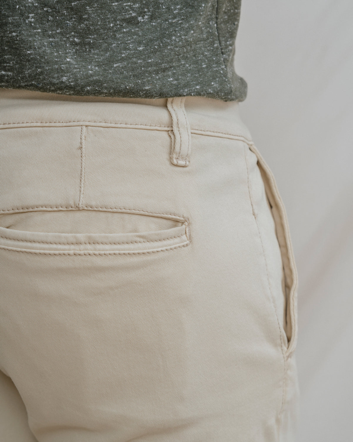 CALÇAS CHINO SKINNY CROPPED BEIGE