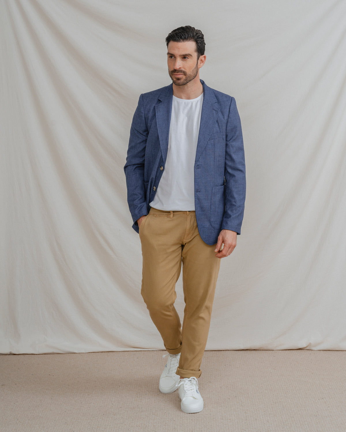 CALÇAS CHINO SKINNY CROPPED CAMELO