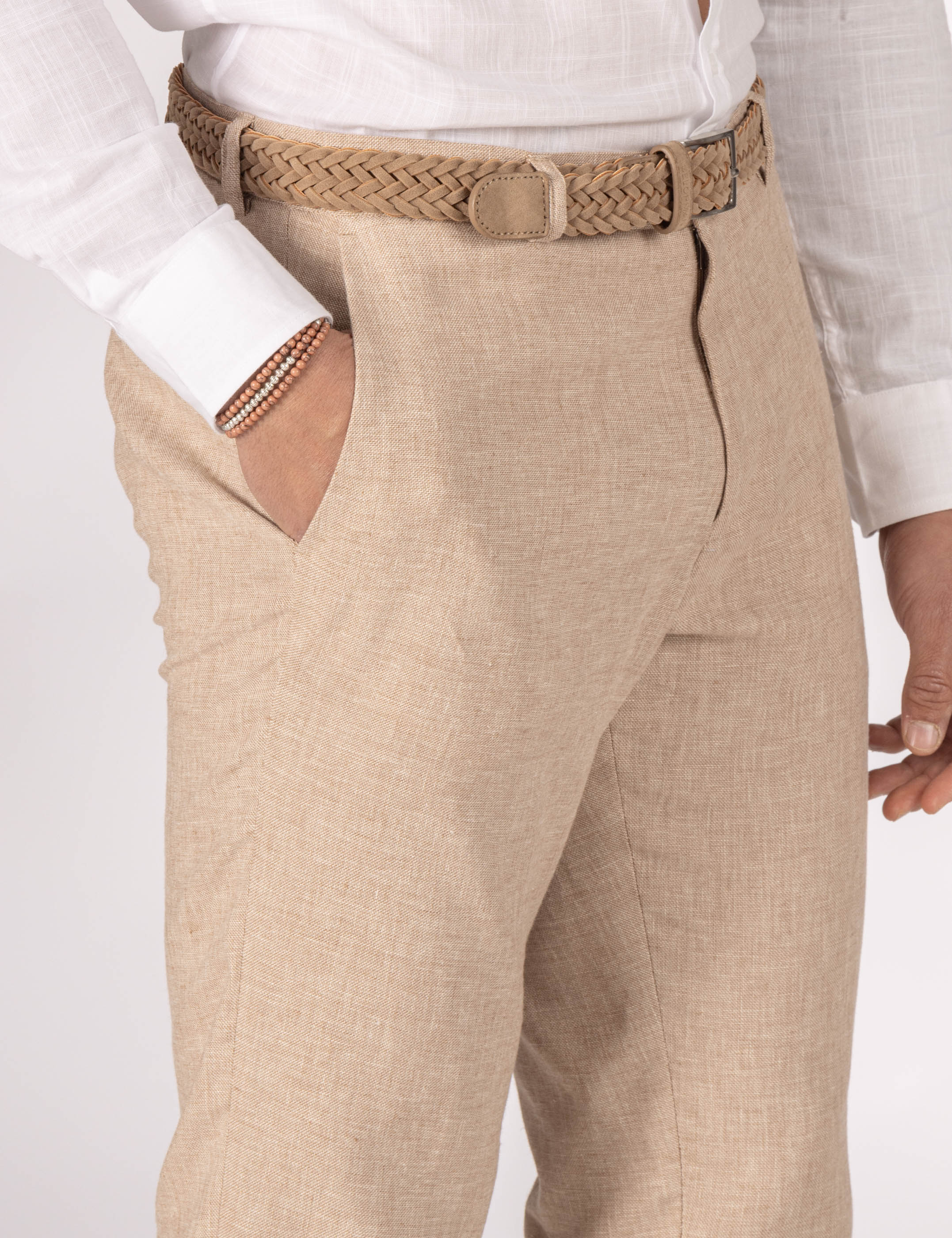 PANTALÓN TRAJE LINO BEIGE
