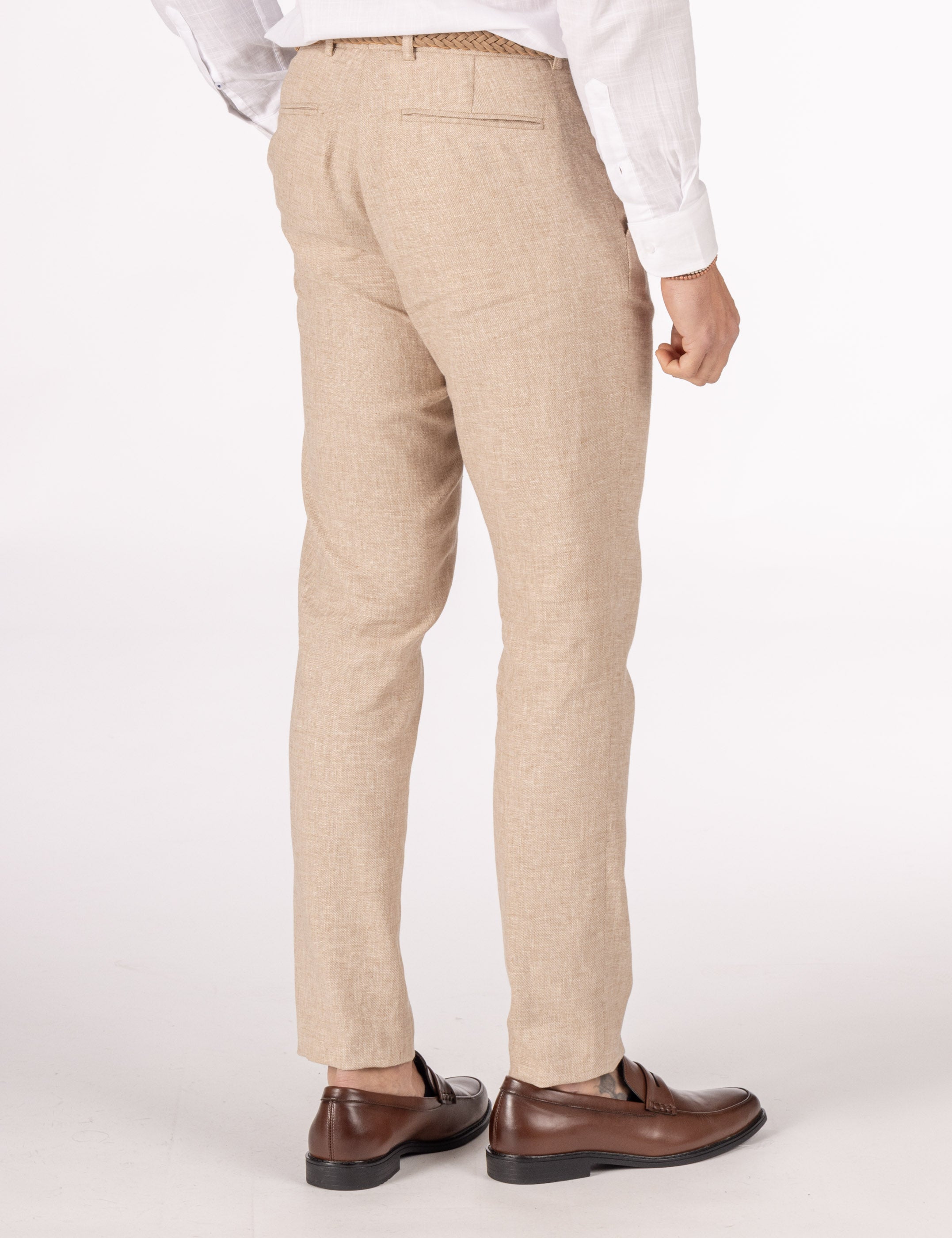 PANTALÓN TRAJE LINO BEIGE