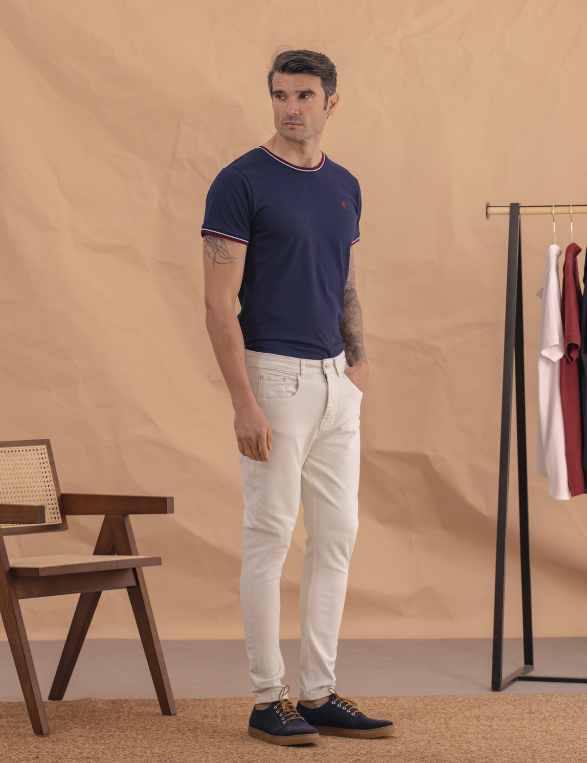 CALÇAS 5 BOLSOS SKINNY BEIGE