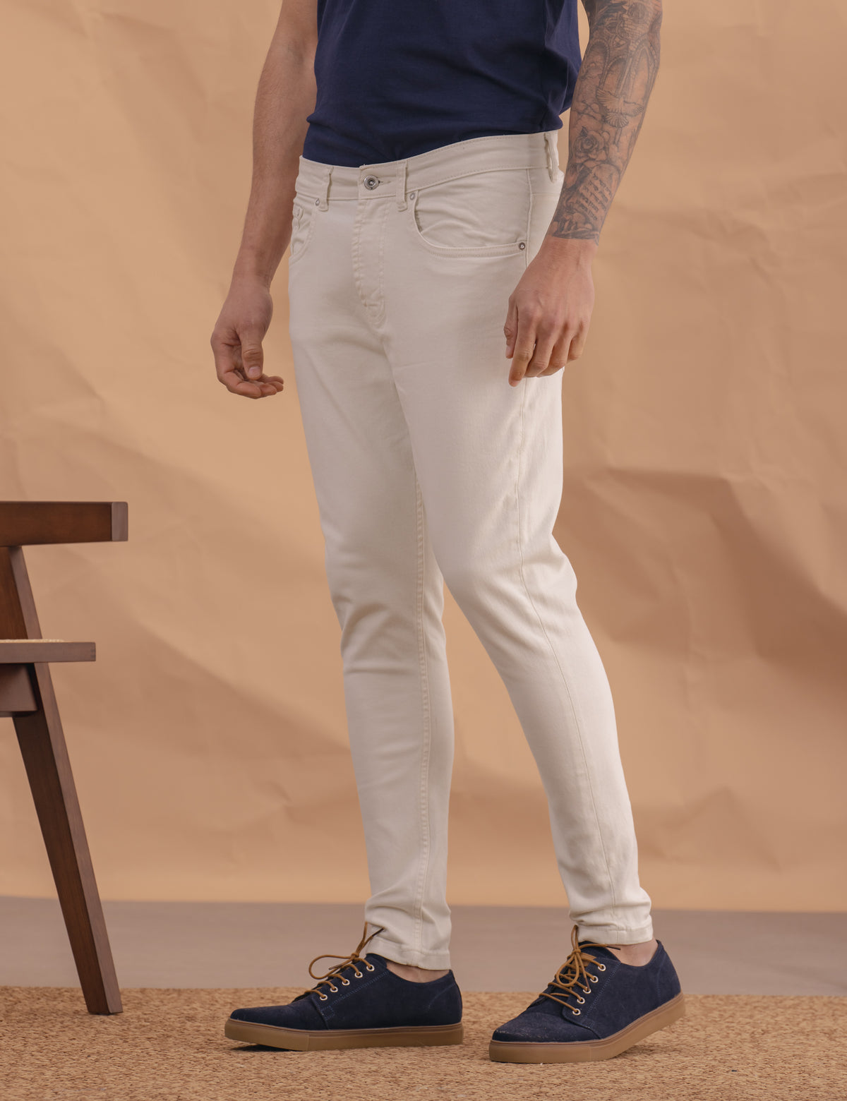 CALÇAS 5 BOLSOS SKINNY BEIGE