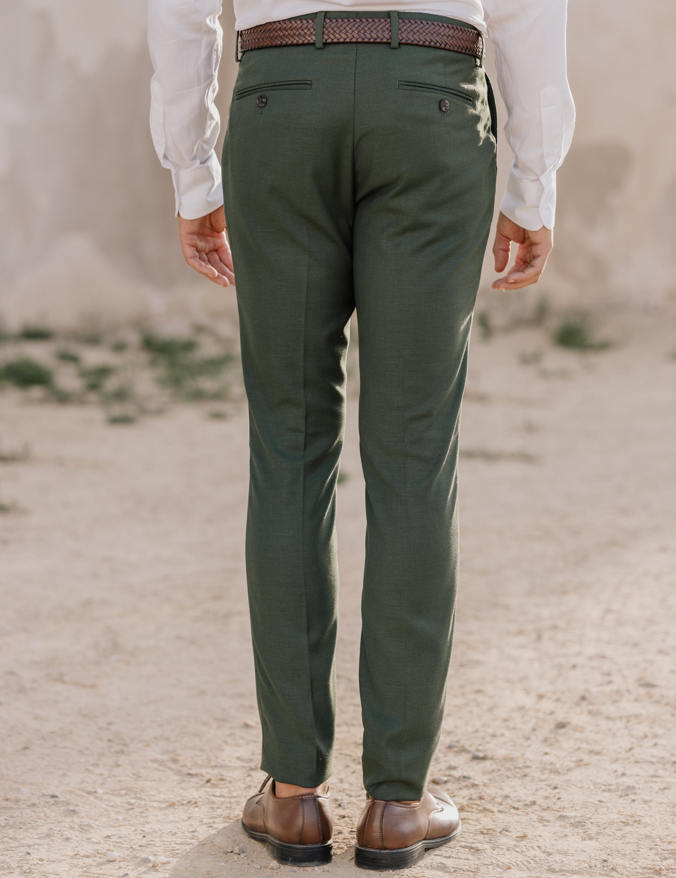 PANTALÓN DE TRAJE VERDE