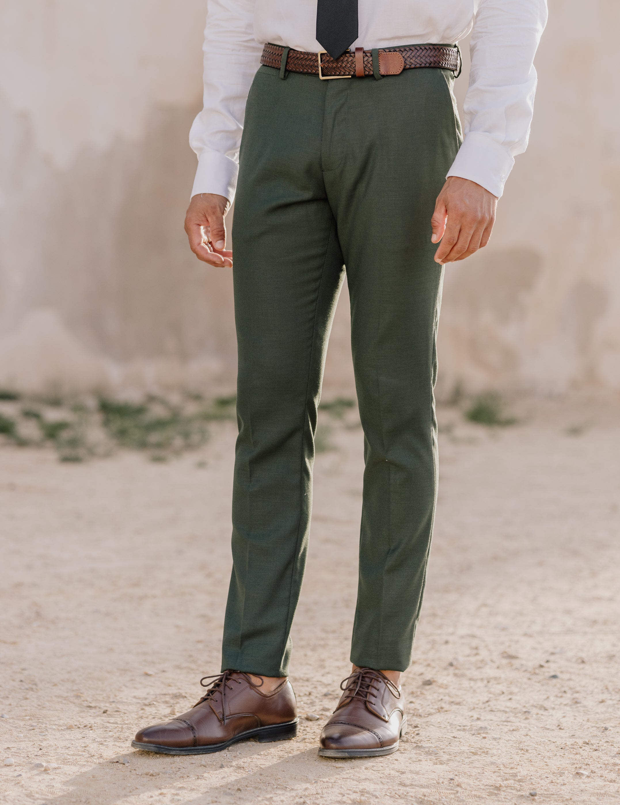 PANTALÓN DE TRAJE VERDE