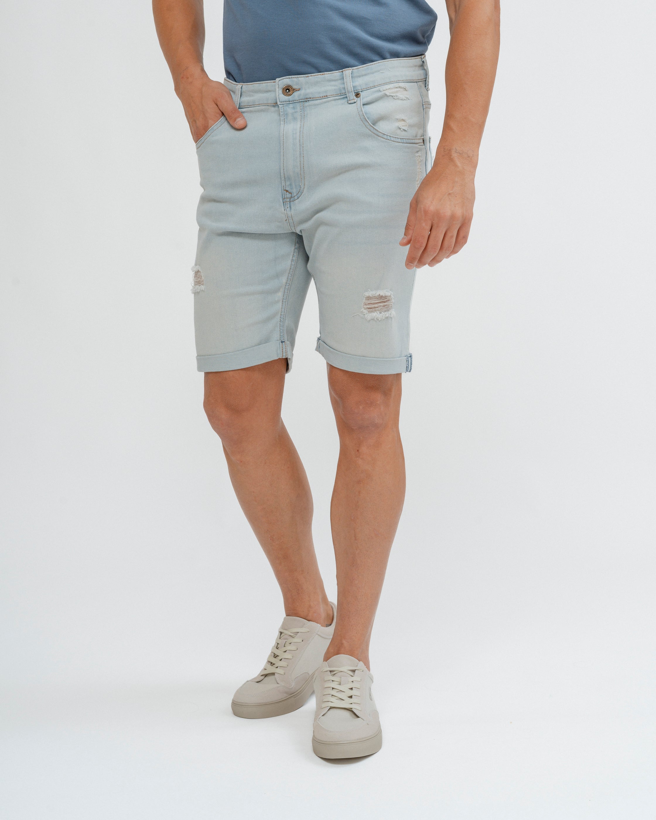 BERMUDA 5 BOLSILLOS DENIM ROTOS
