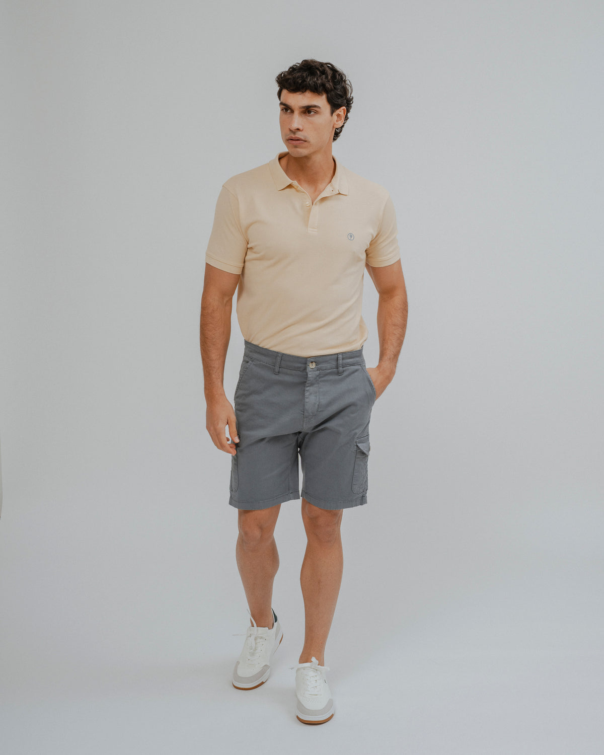 CALÇÕES CHINO CARGO AZUL-CLARO