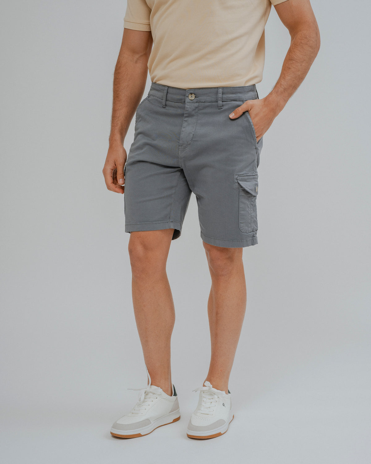 CALÇÕES CHINO CARGO AZUL-CLARO
