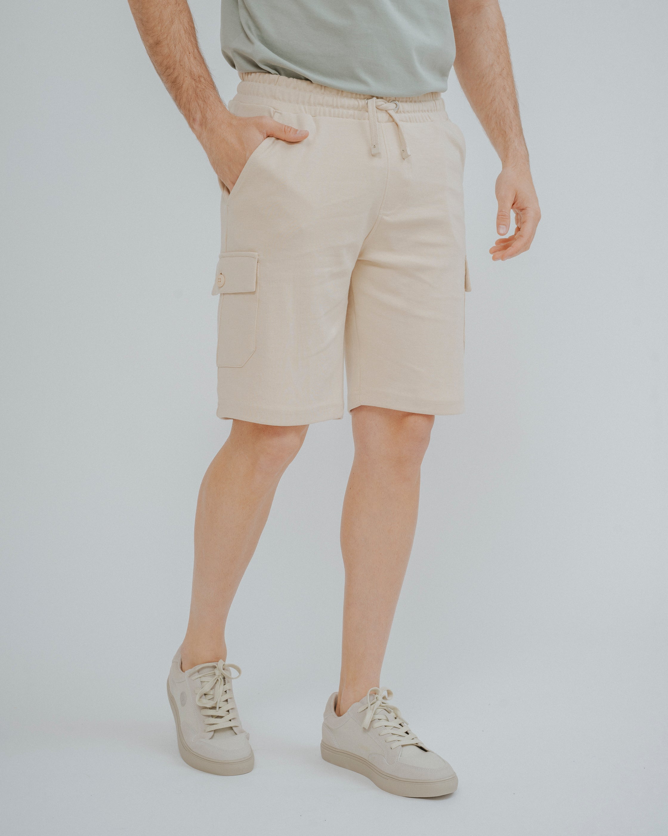 BERMUDA CARGO FELPA BEIGE