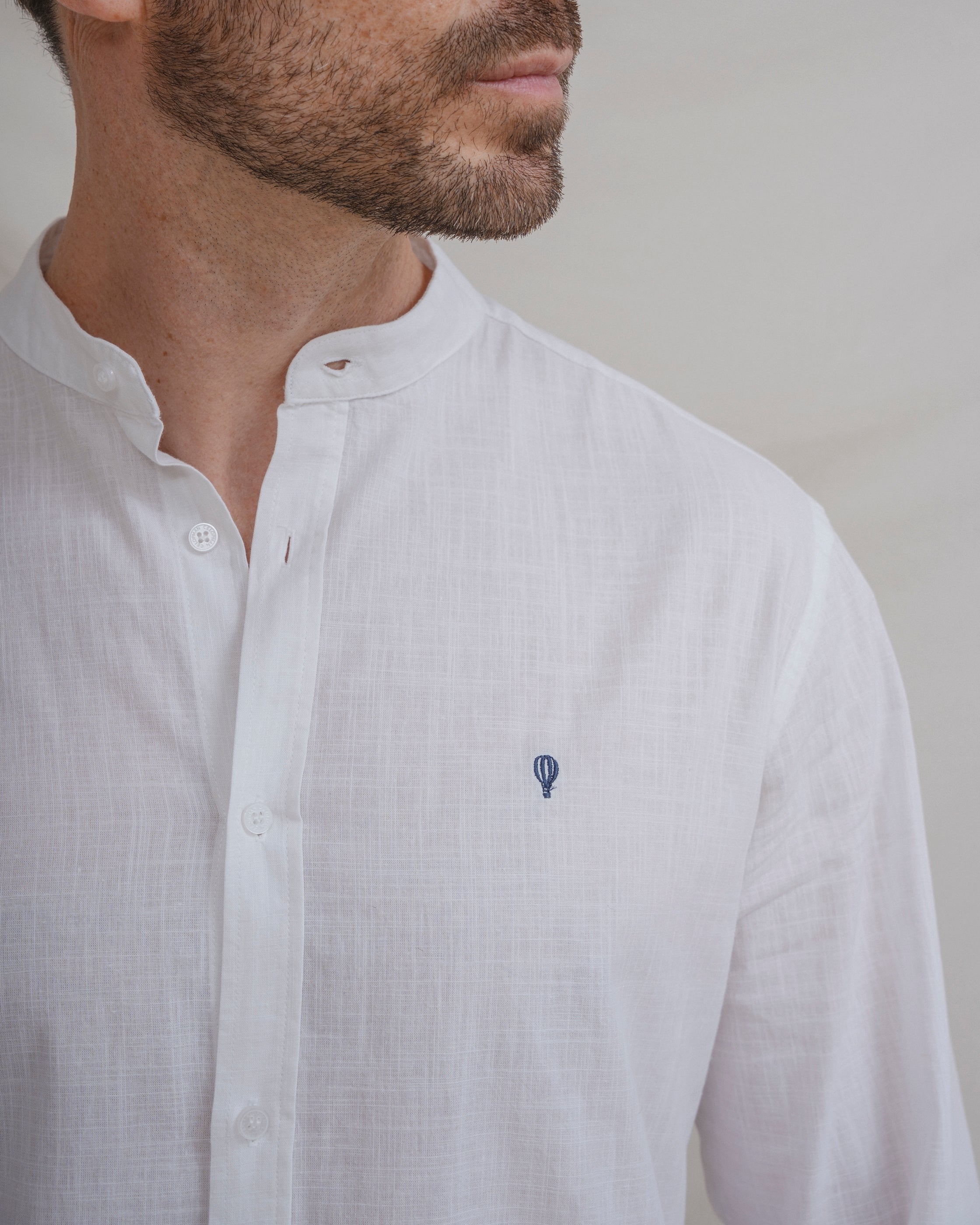 CAMISA FLAMÉ MAO CON LINO BLANCA