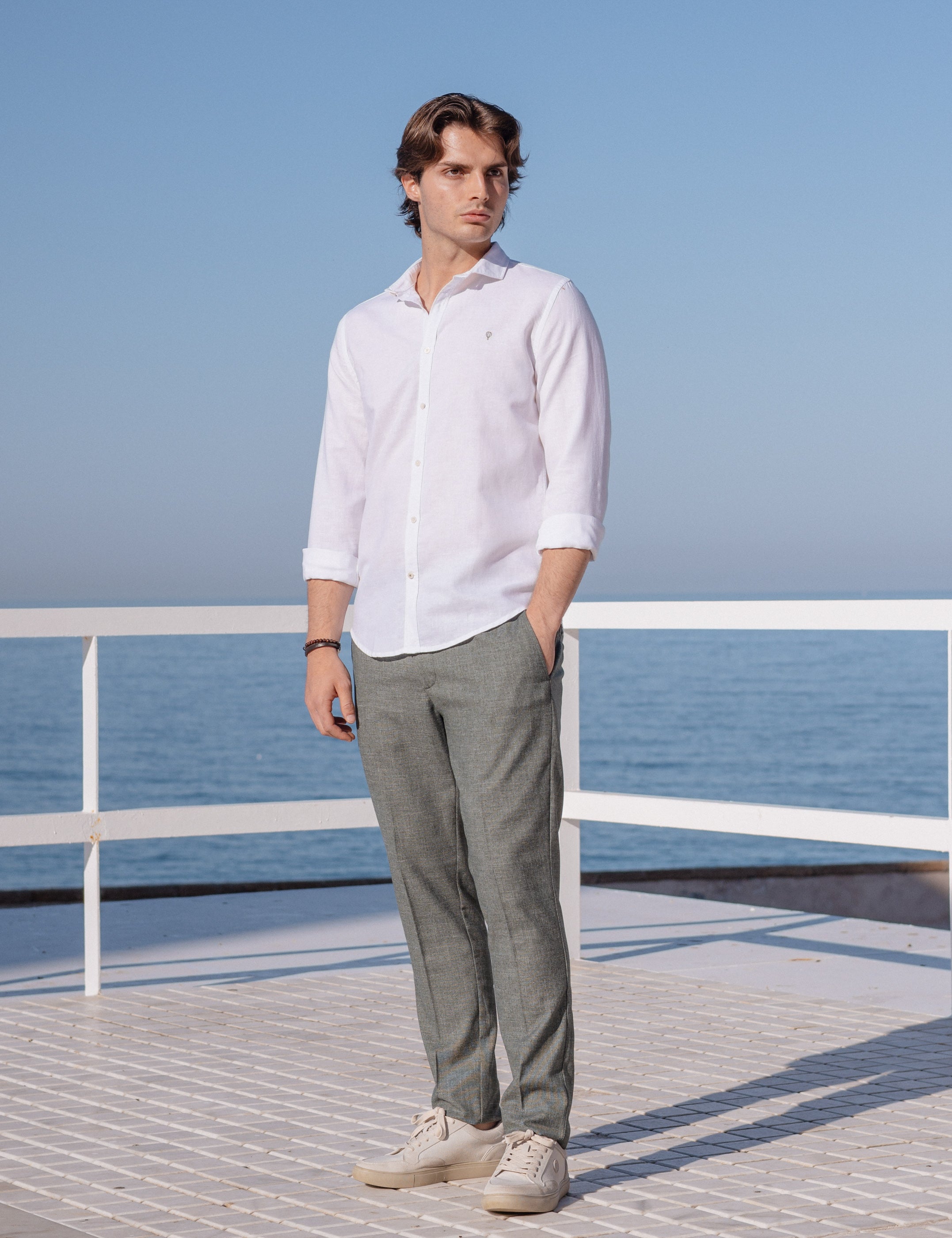 CAMISA CON LINO BLANCA