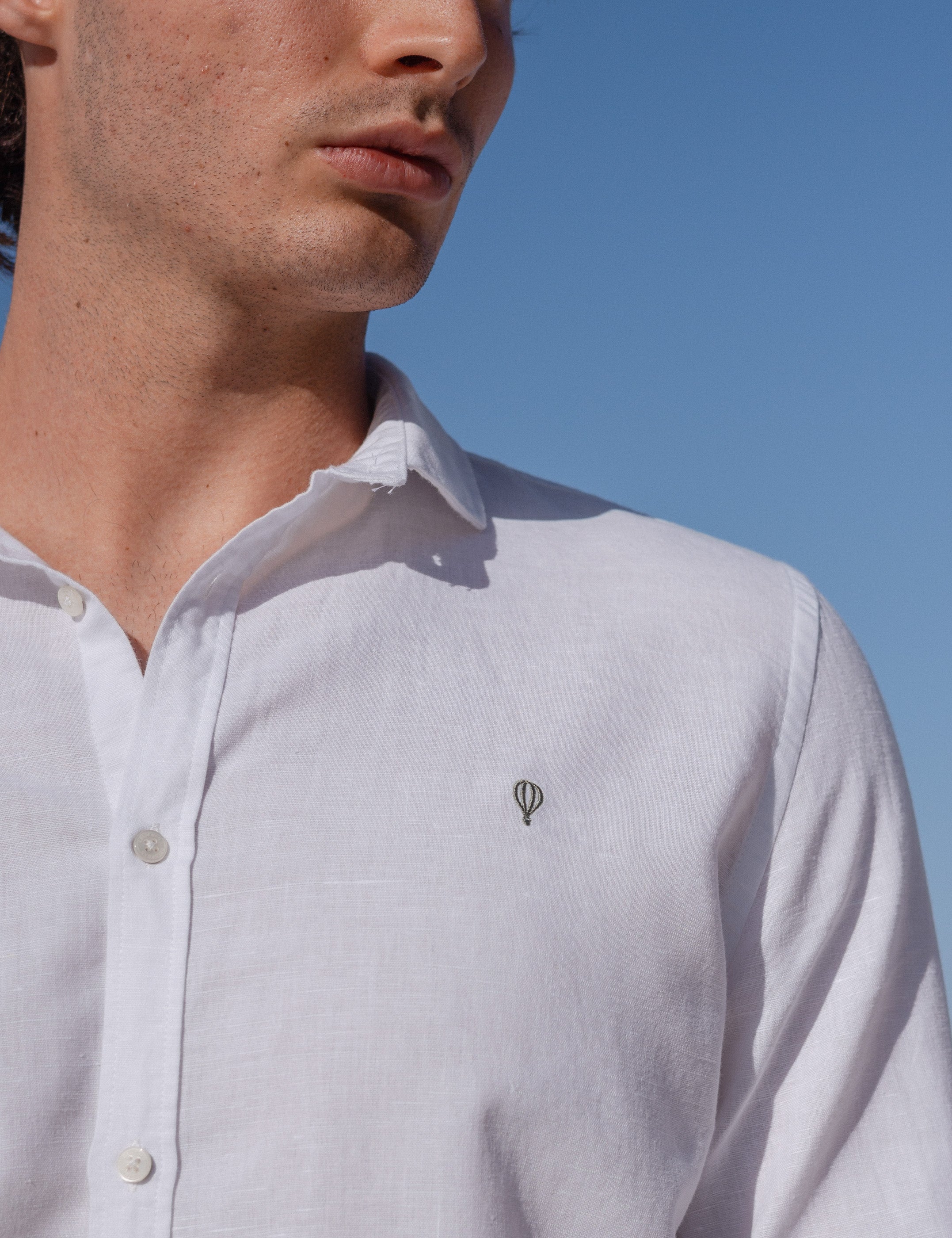 CAMISA CON LINO BLANCA