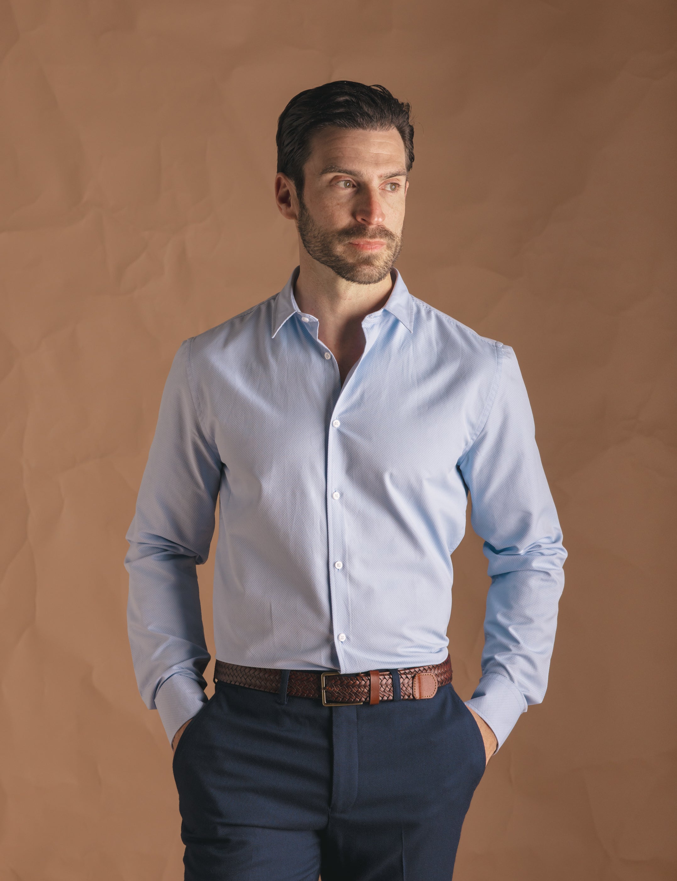 CAMISA VESTIR CELESTE