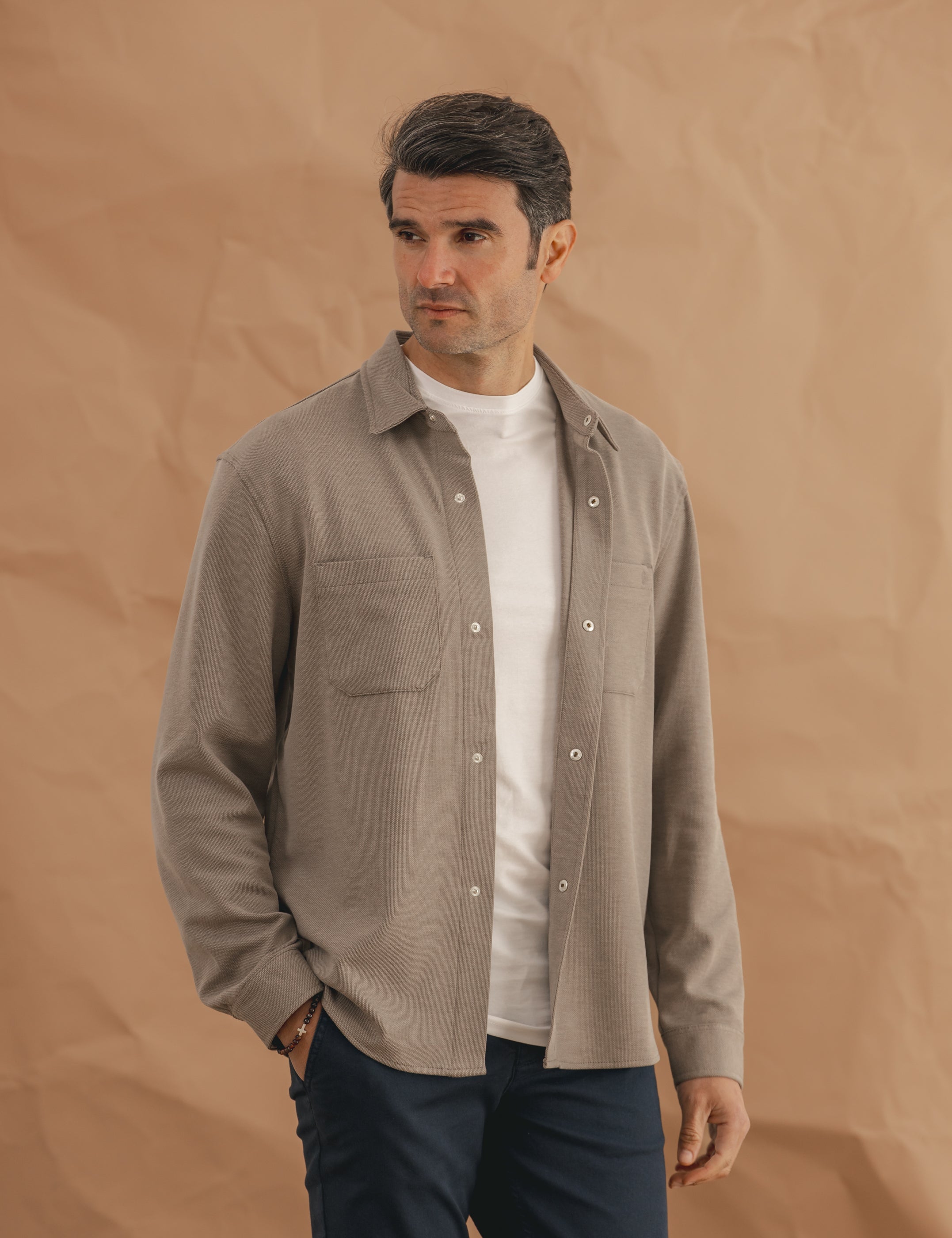 SOBRECAMISA PUNTO BEIGE