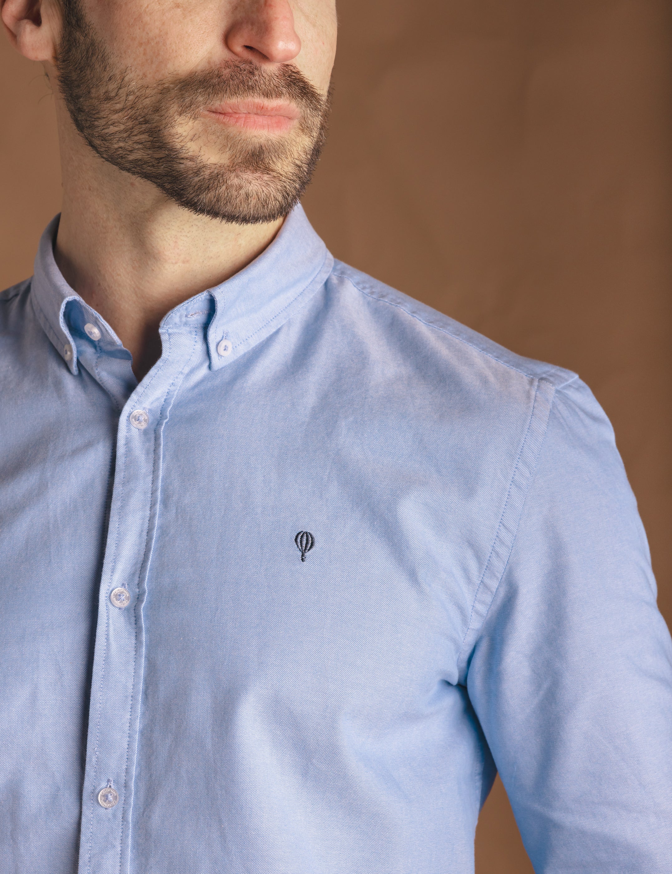 CAMISA OXFORD CELESTE