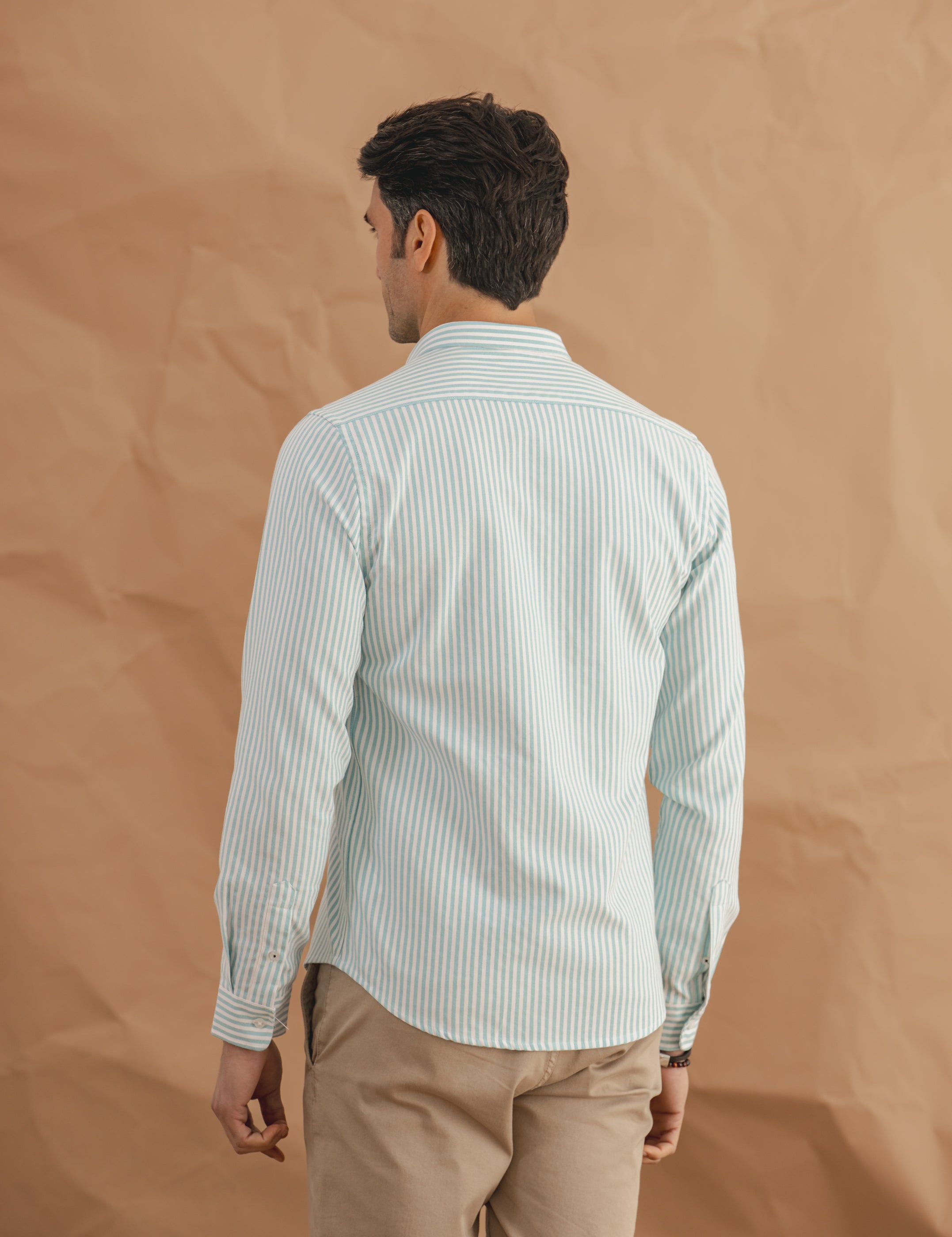 CAMISA OXFORD RAYAS VERDE