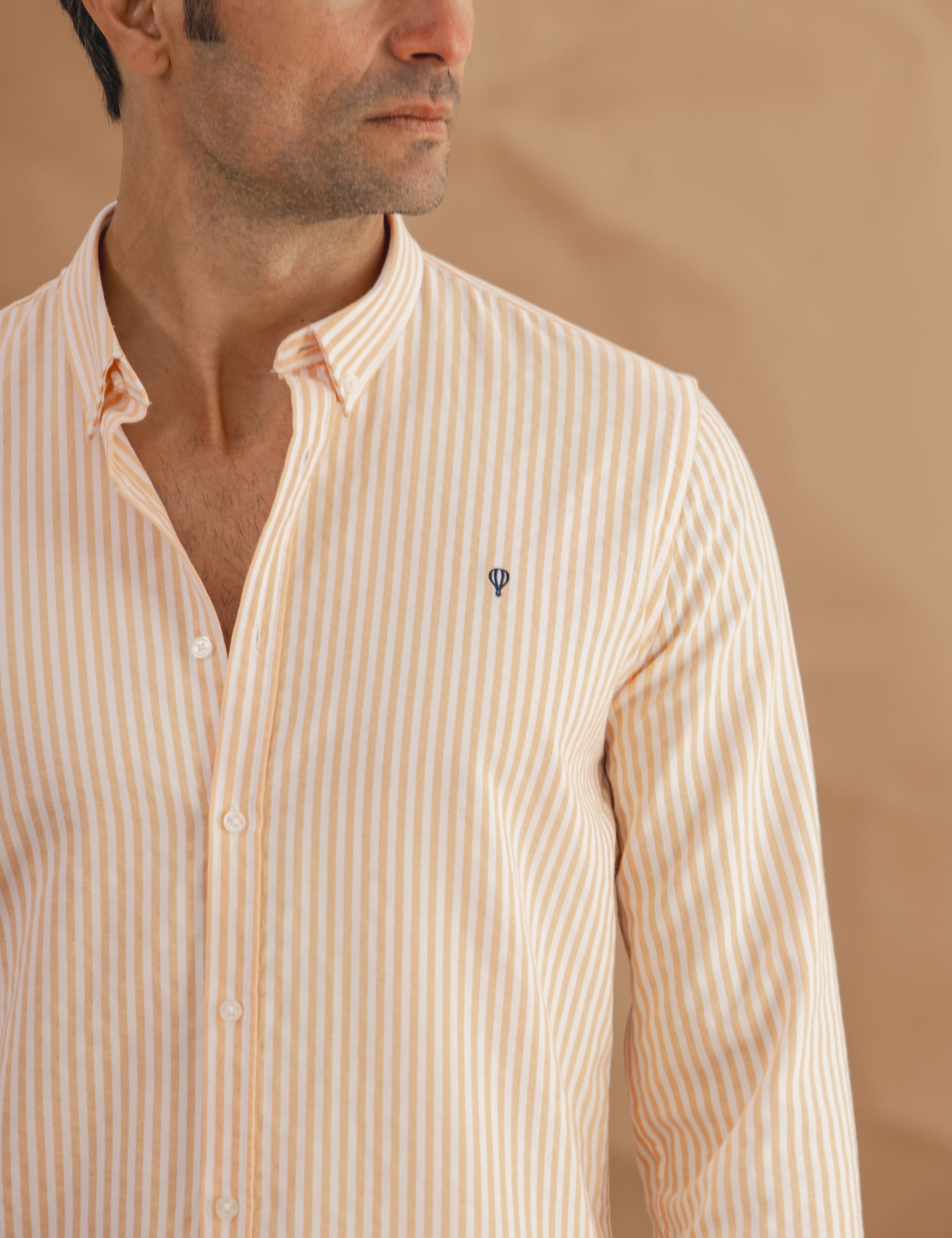 CAMISA OXFORD RAYAS AMARILLA