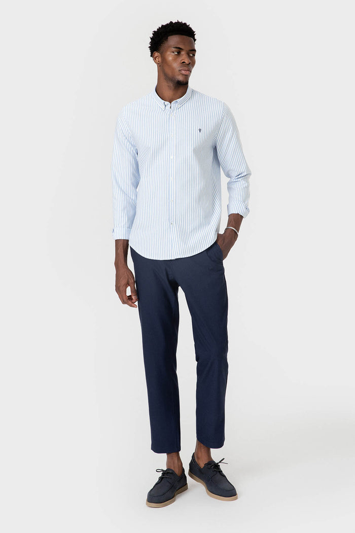 CAMISA OXFORD RAYA CELESTE
