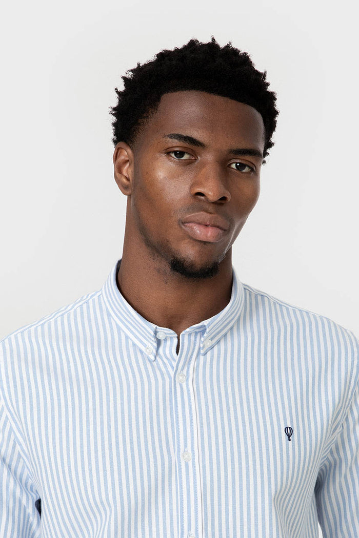 CAMISA OXFORD RAYA CELESTE
