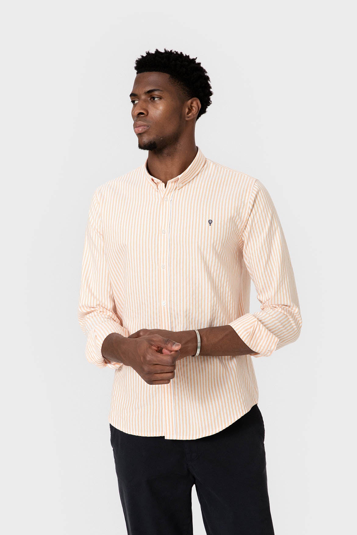 CAMISA OXFORD RAYA NARANJA