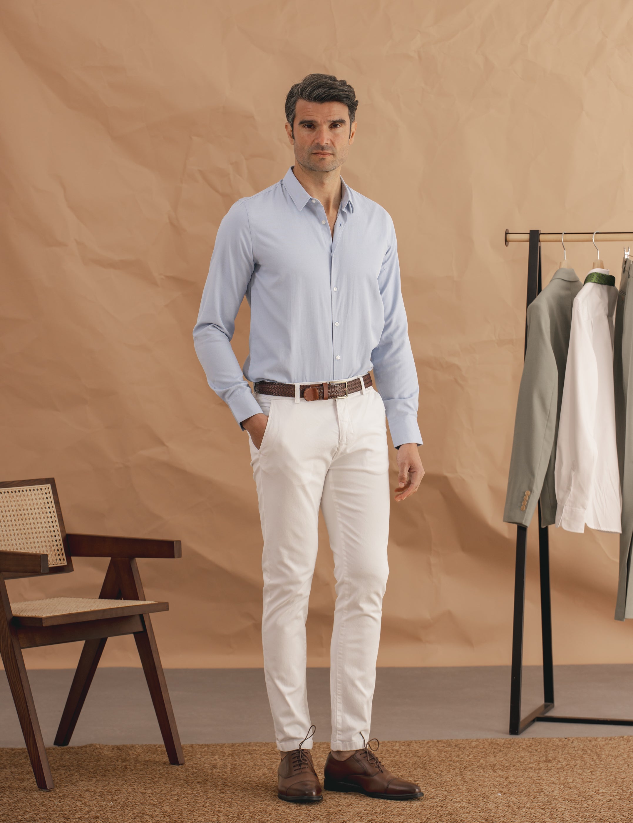 CAMISA VESTIR CELESTE