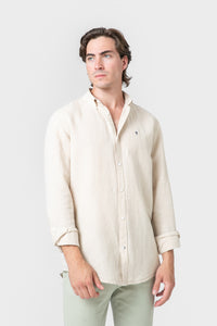 CAMISA CON LINO BEIGE