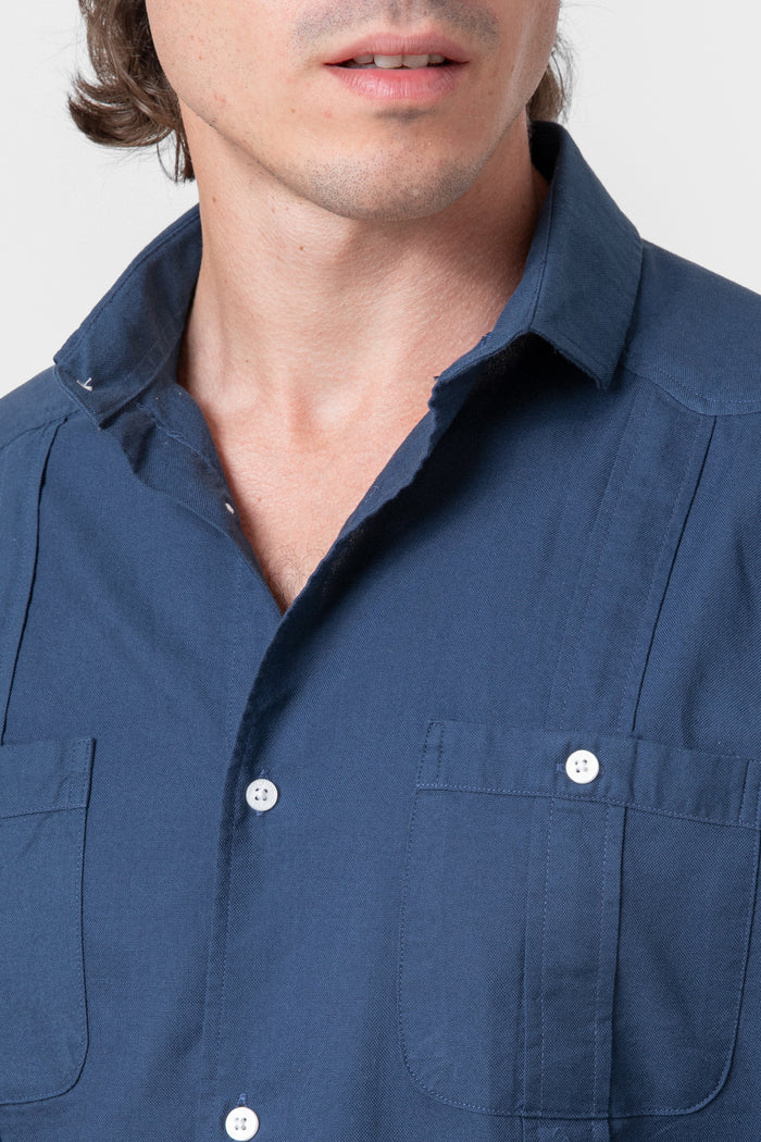 CAMISA CUBANA AZUL