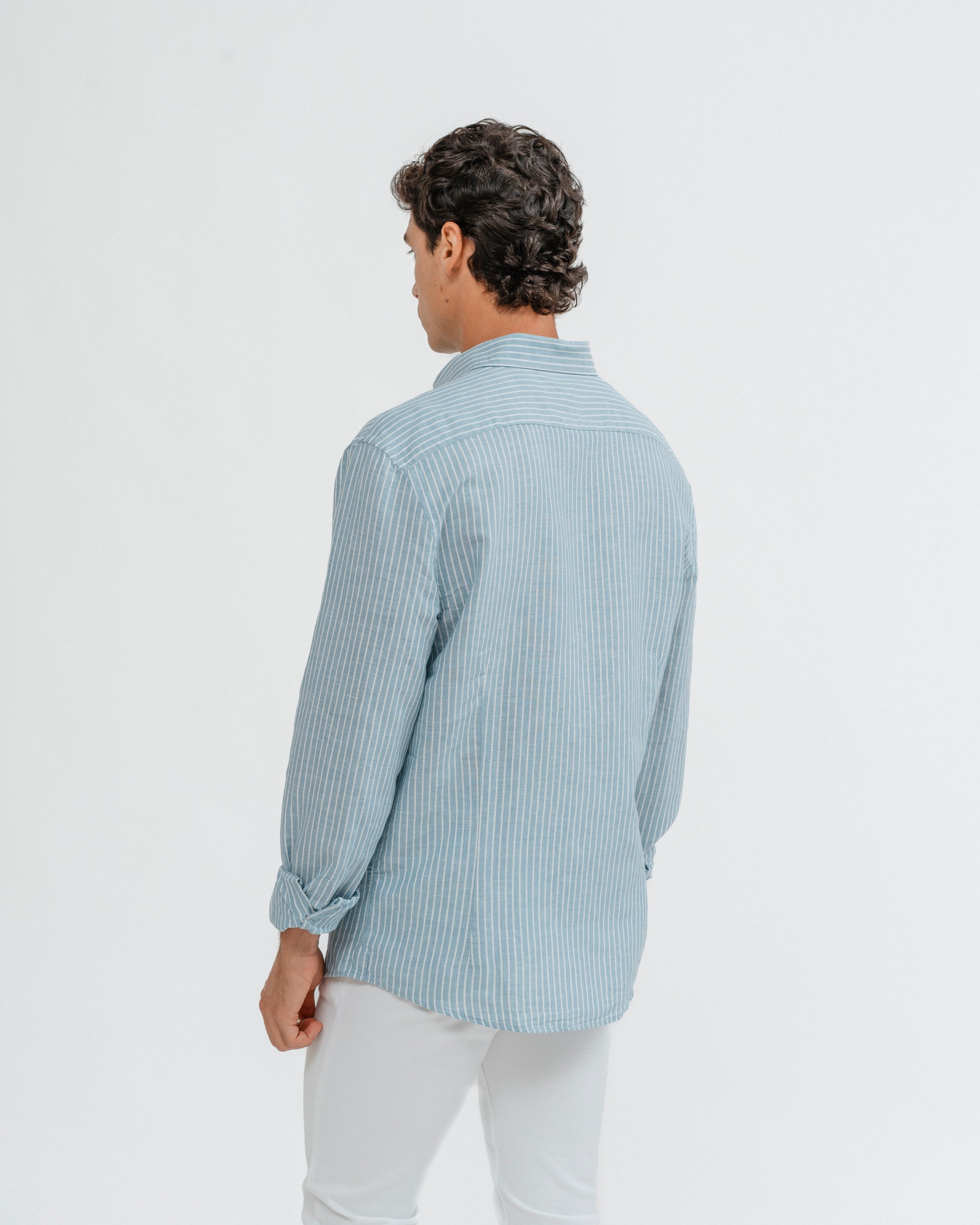 CAMISA OXFORD RAYA DIPLOMÁTICA CELESTE