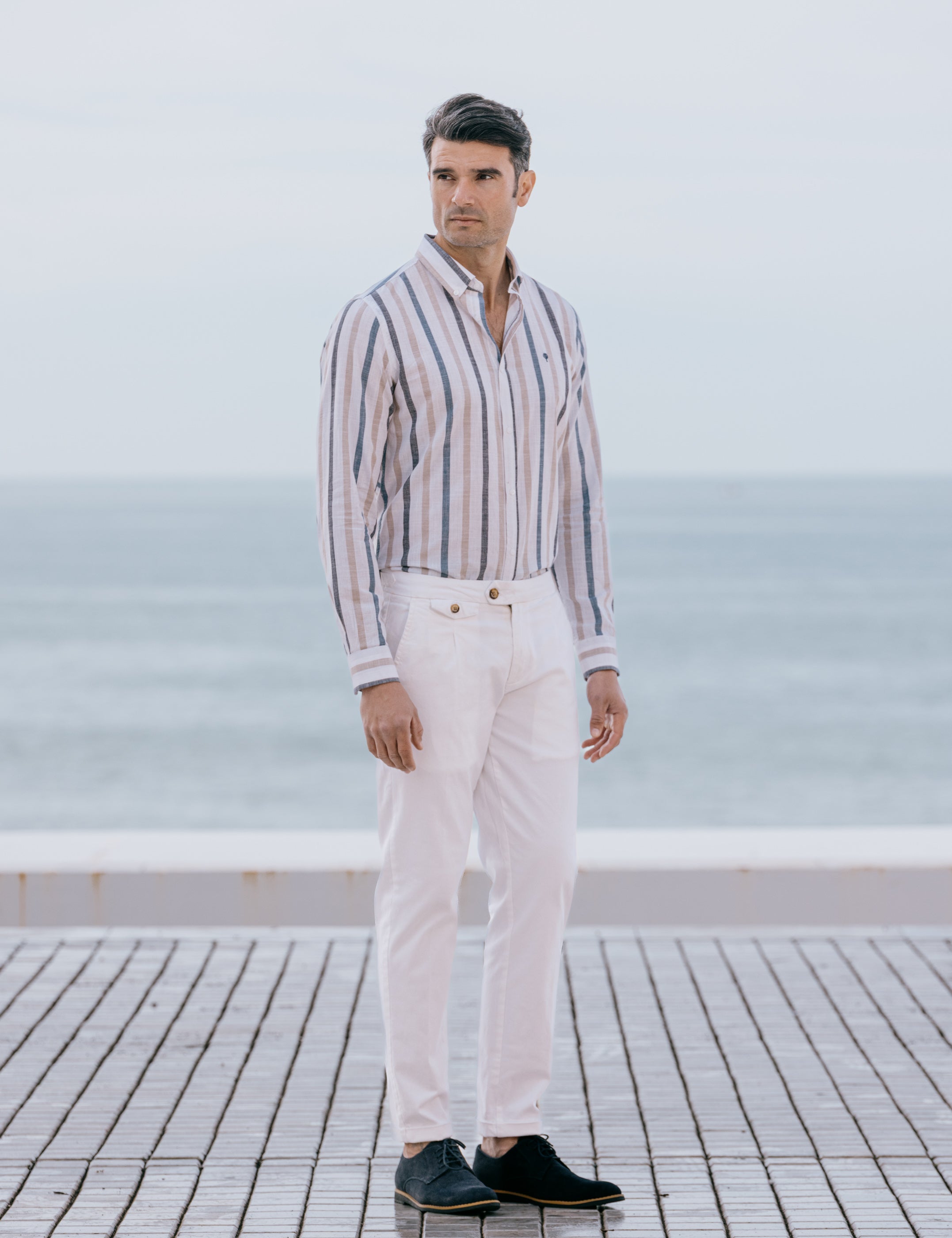 CAMISA RAYAS CON LINO