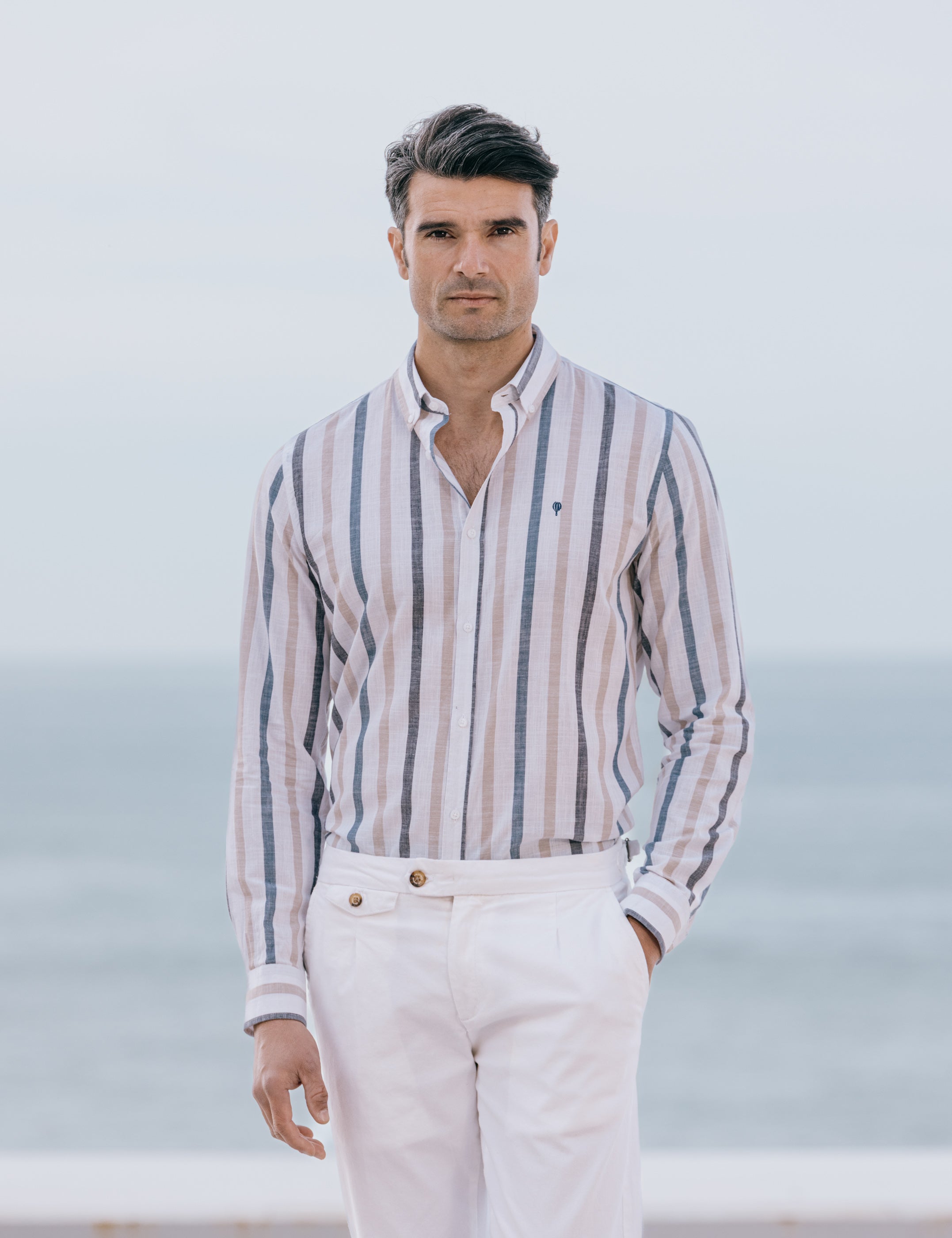 CAMISA RAYAS CON LINO