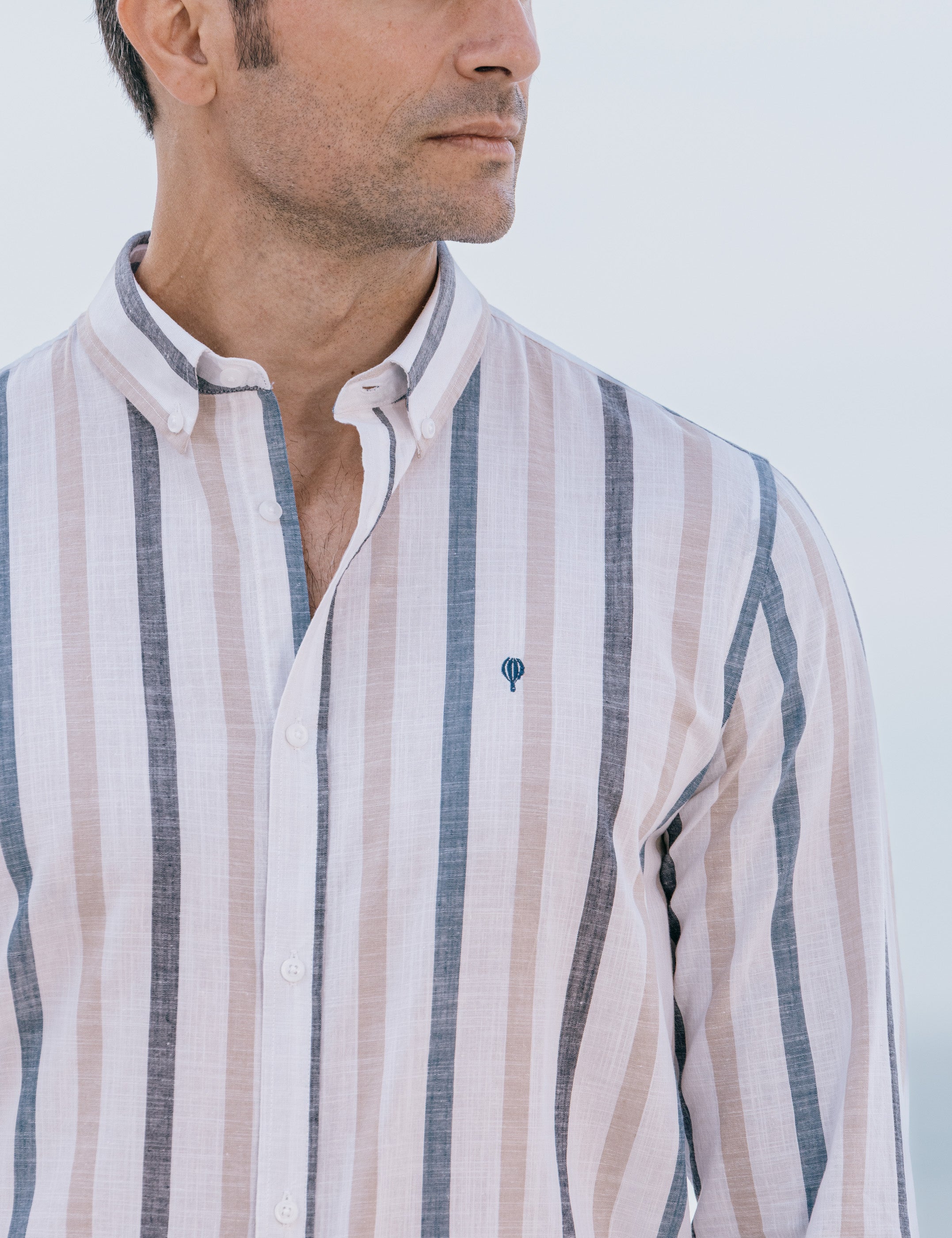 CAMISA RAYAS CON LINO