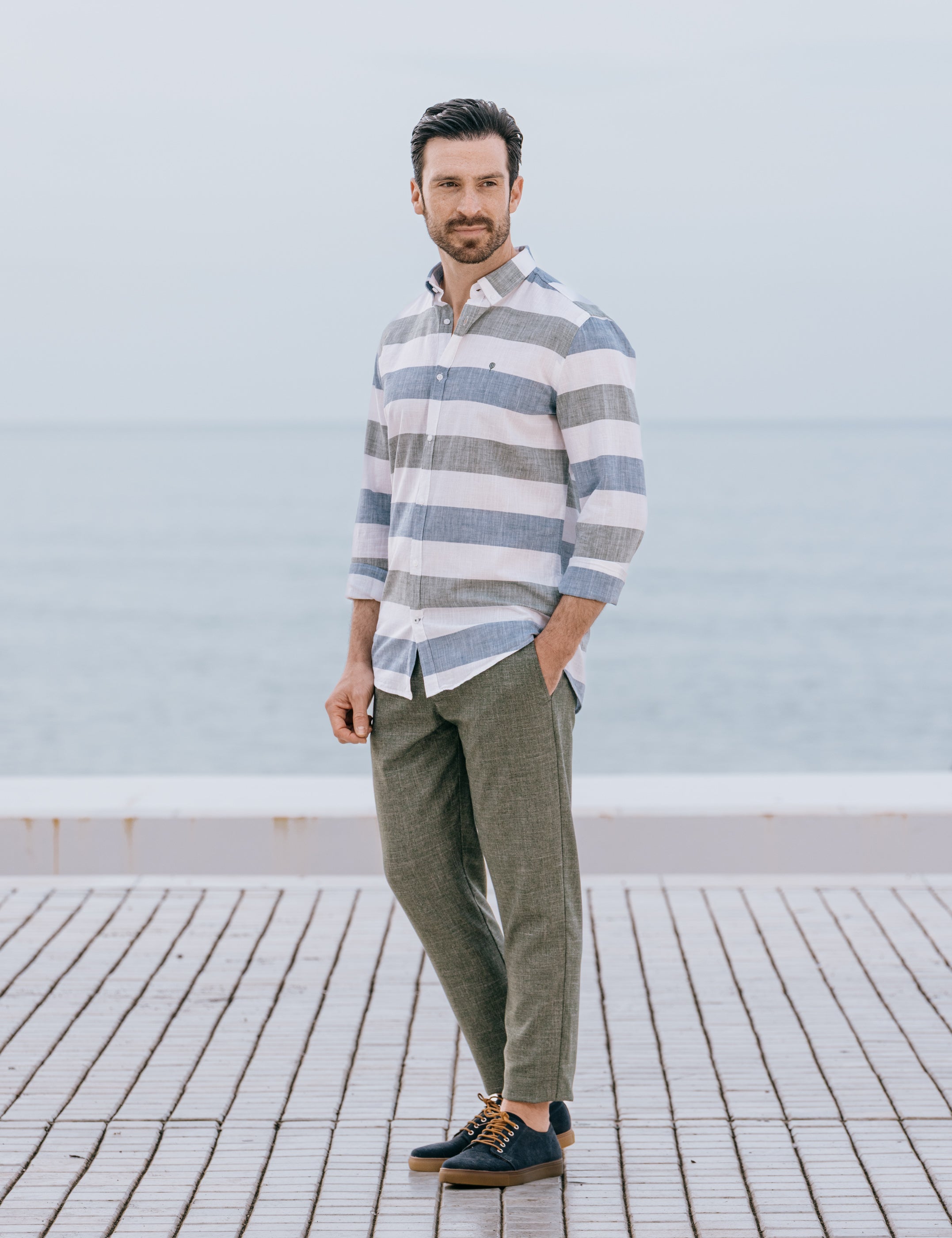 CAMISA RAYAS CON LINO