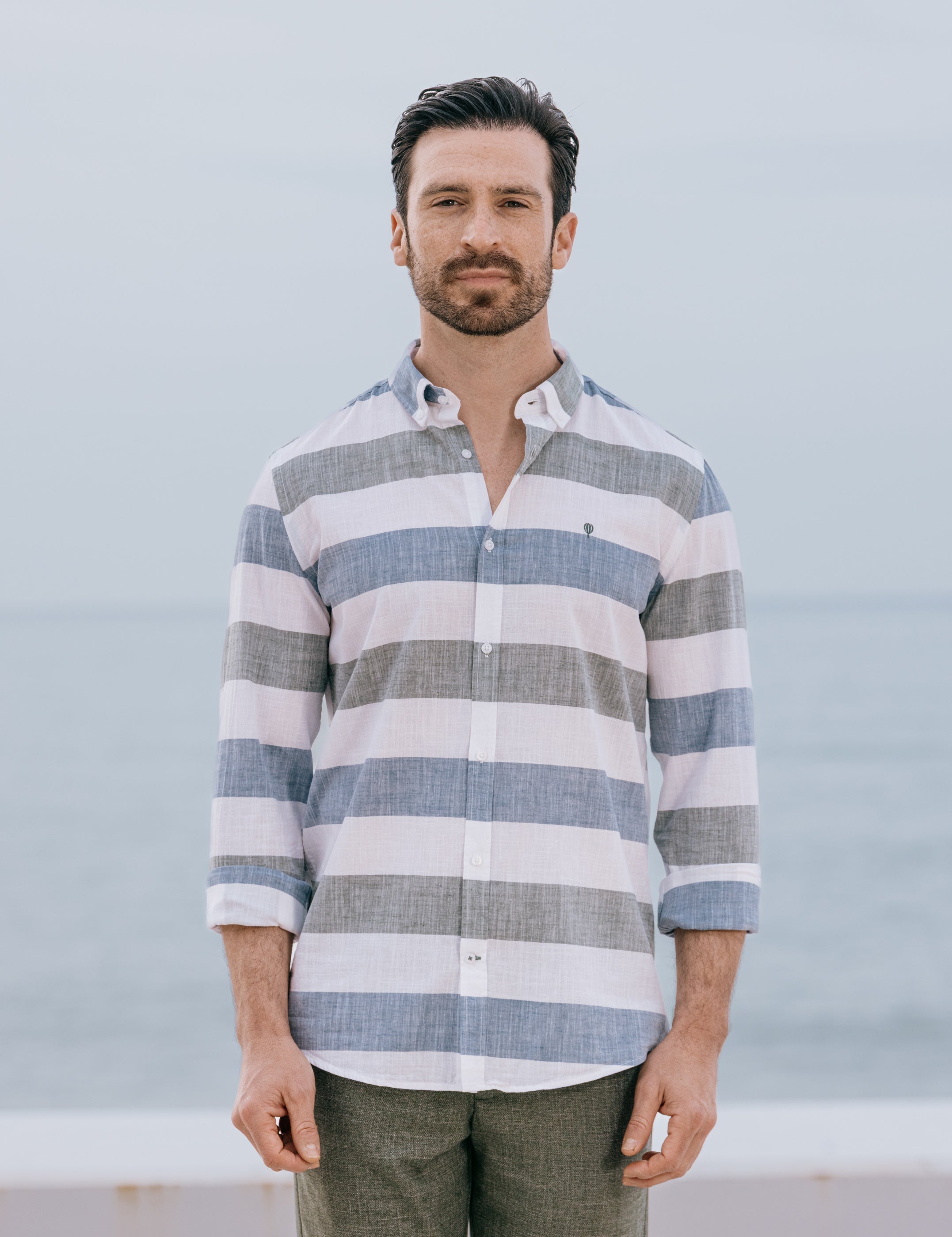CAMISA RAYAS CON LINO