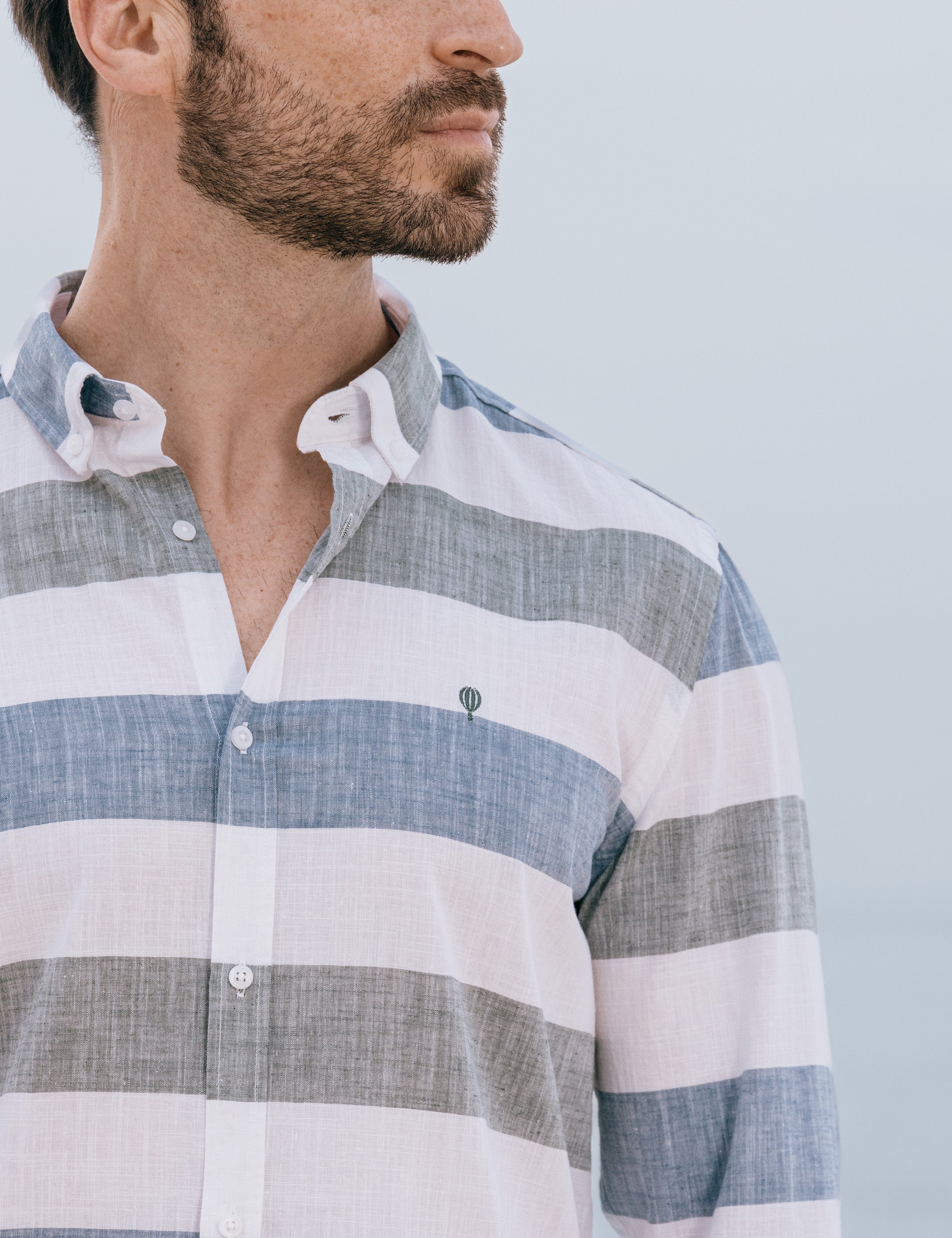 CAMISA RAYAS CON LINO