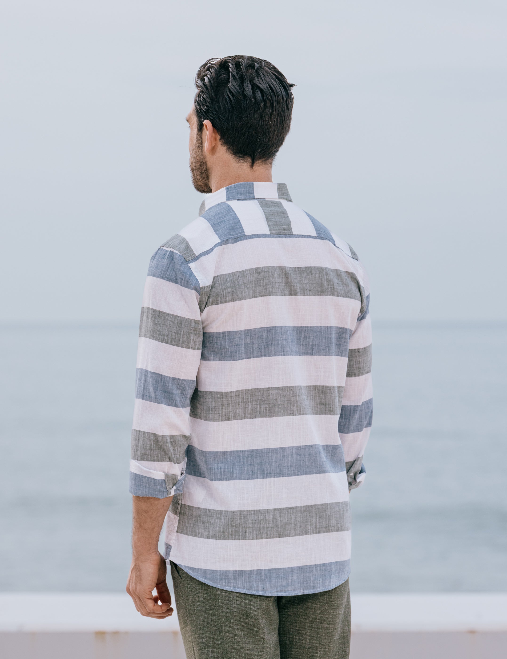 CAMISA RAYAS CON LINO