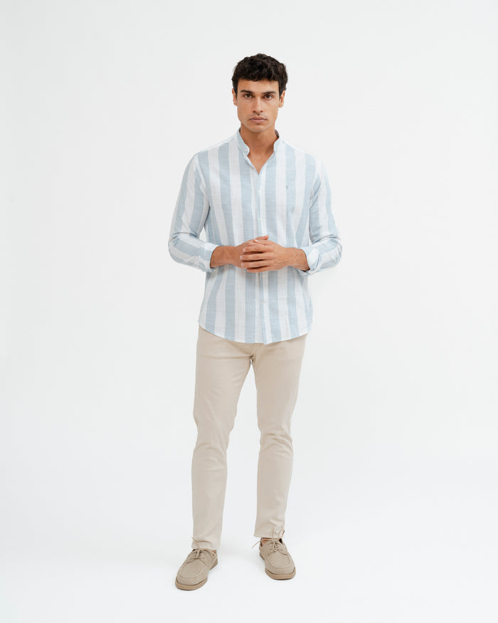 CAMISA RAYA CUELLO MAO