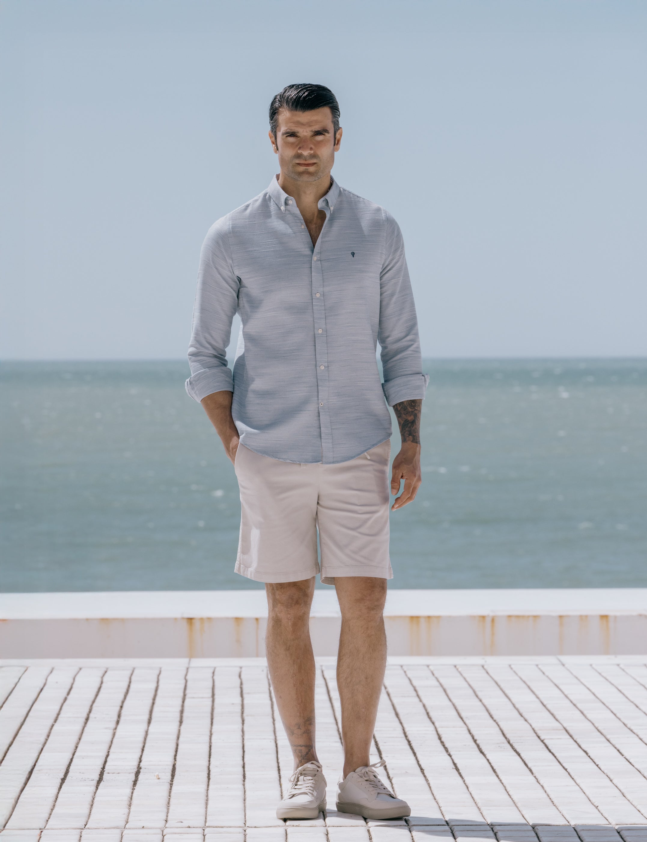 CAMISA ESTRUCTURA CELESTE
