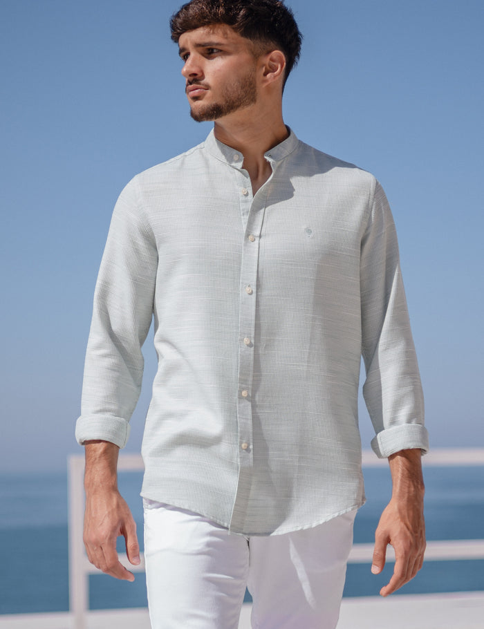 CAMISA ESTRUTURA VERDE GOLA MAO