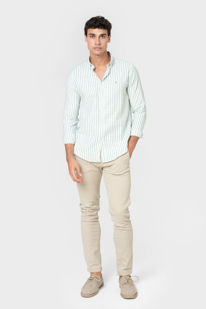 CAMISA ESTRUTURA LISTRA VERDE