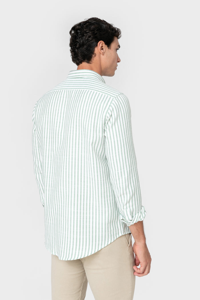 CAMISA ESTRUTURA LISTRA VERDE