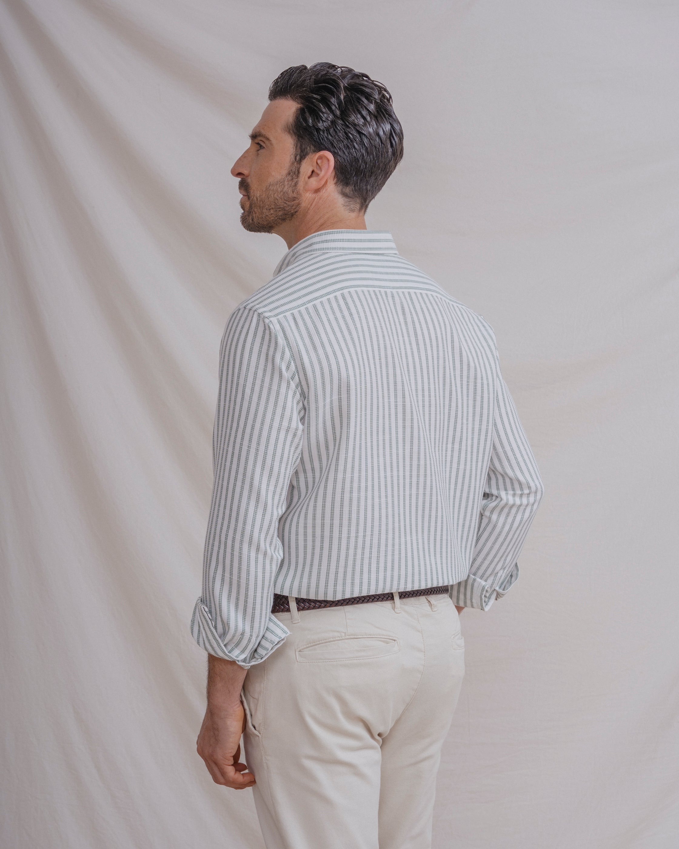 CAMISA ESTRUCTURA RAYA VERDE