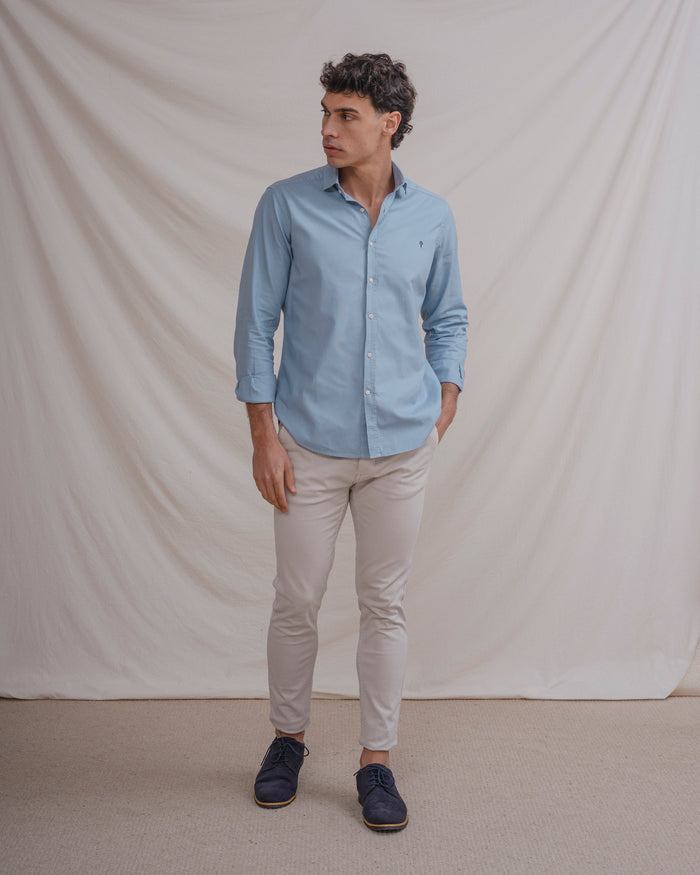 CAMISA CELESTE ALGODÓN