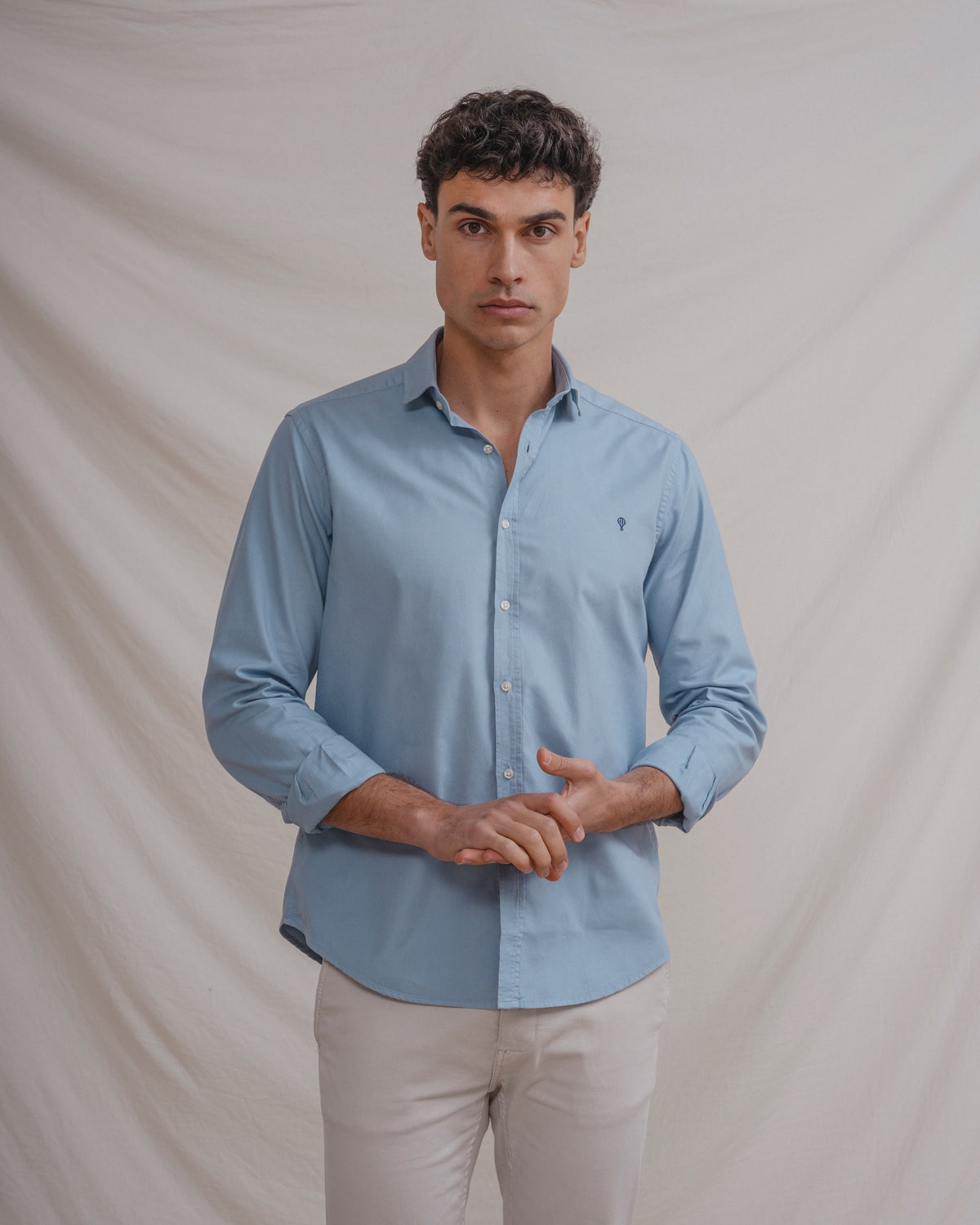 CAMISA AZUL-CELESTE ALGODÃO