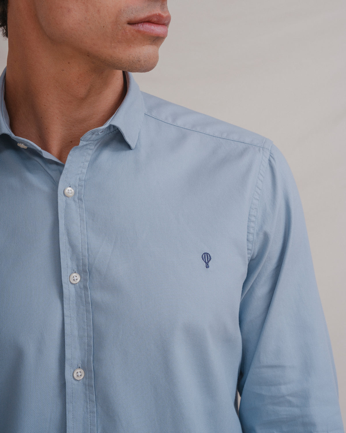 CAMISA AZUL-CELESTE ALGODÃO