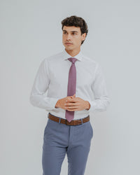 CAMISA DE VESTIR BRANCA BROCADA