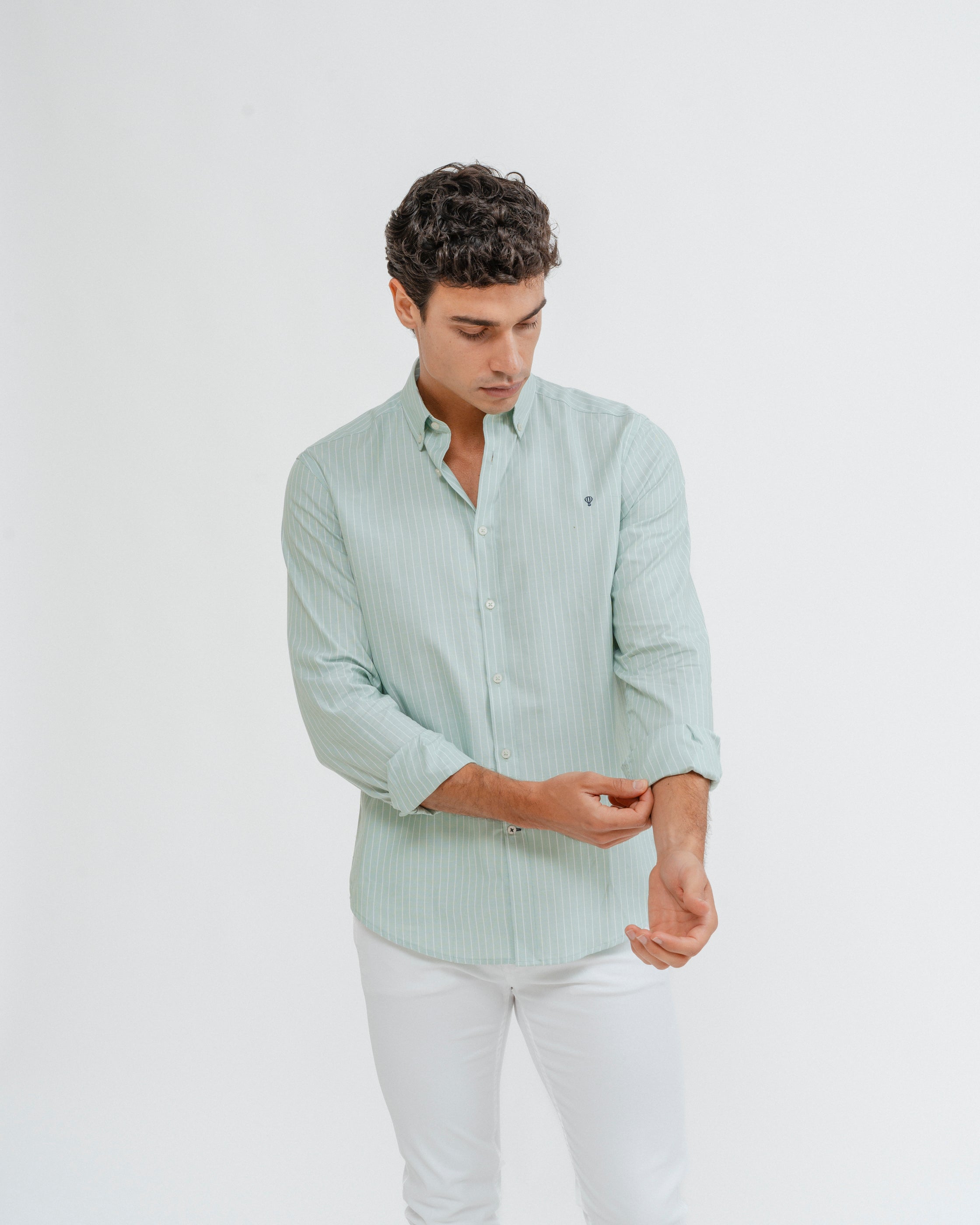 CAMISA OXFORD RAYA DIPLOMÁTICA VERDE
