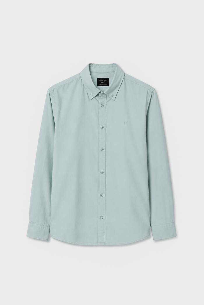 CAMISA ESTRUCTURA VERDE AGUA
