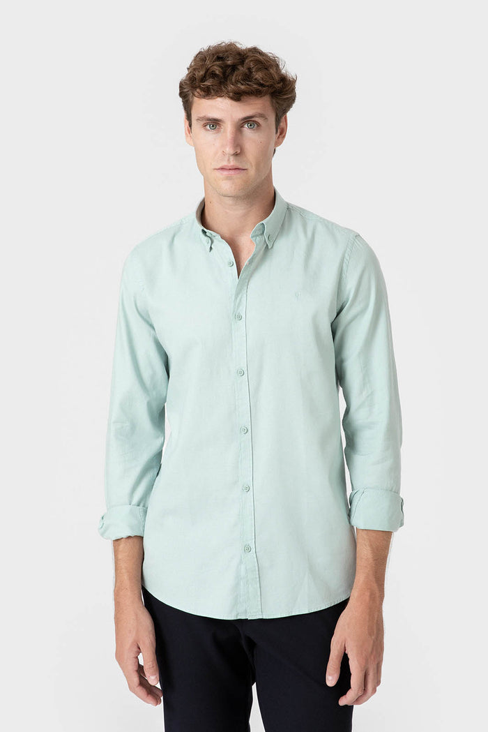 CAMISA ESTRUCTURA VERDE AGUA